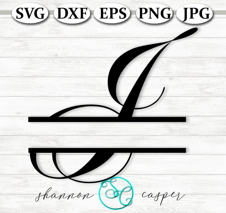 Download Split Monogram SVG Single Letter J for Cricut and Silhouette | Etsy
