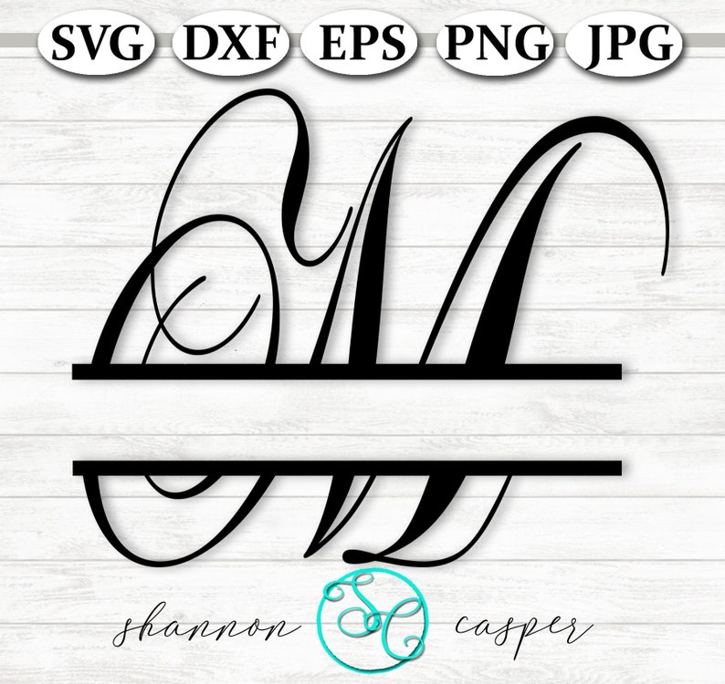 Split Monogram SVG Single Letter M for Cricut and ...
