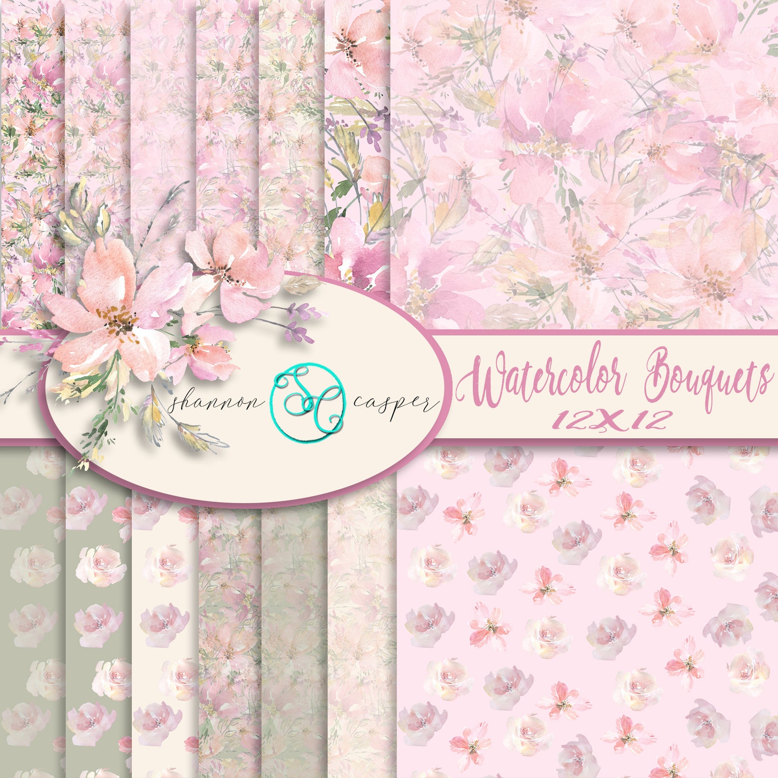 Printable Digital Papers 12X12 Personal and Commercial Use | Etsy