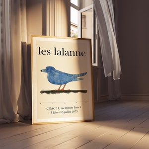 Poster della mostra sugli uccelli di Les Lalanne, Arte da parete eclettica, Decorazione da parete classica, Stampa artistica da parete digitale stampabile, Arte da parete Blue Bird