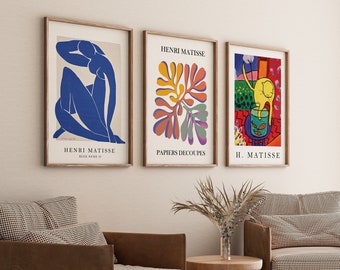 Matisse Exhibition Poster, Blue Nude Classic Wall Art, Eclectic Wall Decor, Printable Digital Wall Art Print