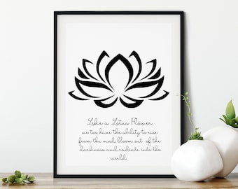 Lotus Blume Kunstdruck, Yoga Wandkunst, Buddha Wandkunst, Yoga Poster, Meditation Kunst, spirituelles Geschenk, Yoga Studio Dekor, Om Wandkunst, Namaste