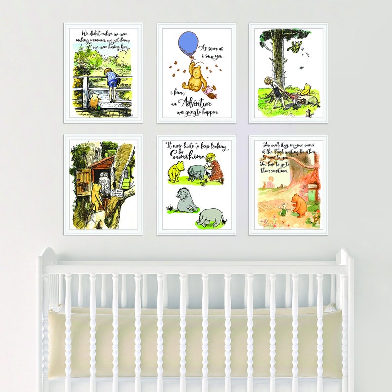 Classic Winnie The Pooh Nursery Art Prints Set of 6 Prints Etsy