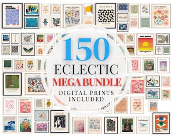 150 Eclectic Mega Bundle Prints, Gallery Wall Art Set, Exhibition Posters, Printable Prints for Any Room, Museum Famous Art Digital Download