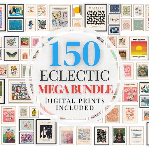 150 Eclectic Mega Bundle Prints, Gallery Wall Art Set, Exhibition Posters, Printable Prints for Any Room, Museum Famous Art Digital Download