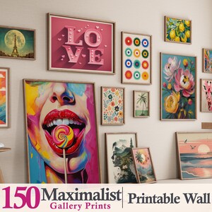 SALE 150 Maximalist Gallery Wall Set, Mega Bundle, Eclectic Wall Art, Maximalist Decor, Trendy Prints, Printable Posters, Gallery Wall Art