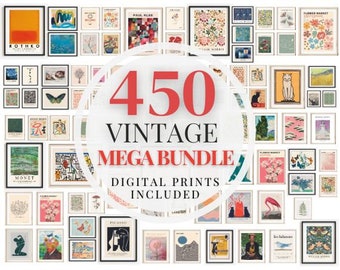 450 Vintage Mega Bundle Prints, Museum Gallery Wall Art Set, Exhibition Posters, Printable Prints for Any Room, Famous Art Digital Download