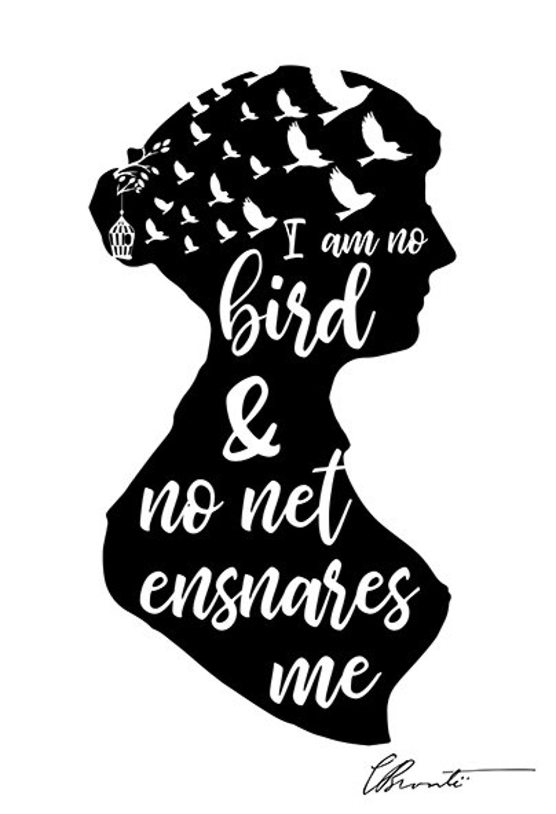 Jane Eyre Quote Typography Print Charlotte Bronte Romantic Etsy