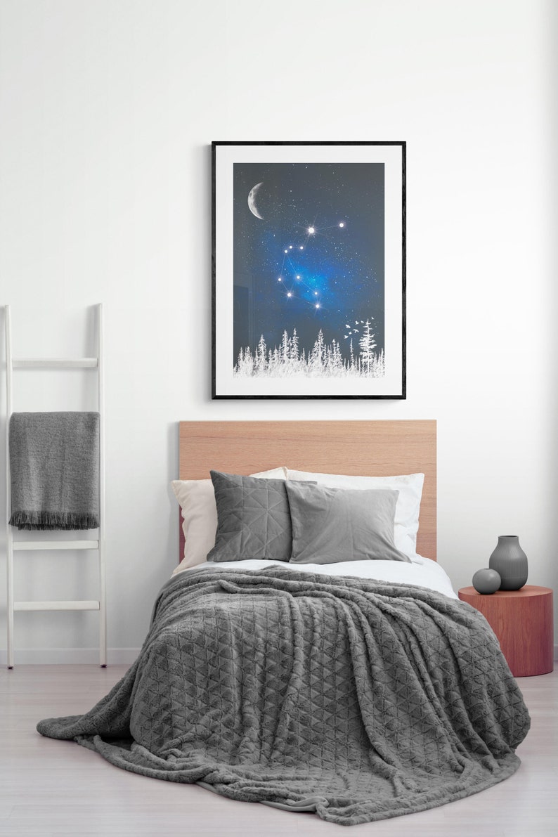 Zodiac Gifts Wall Art Zodiac Constellation Poster Etsy