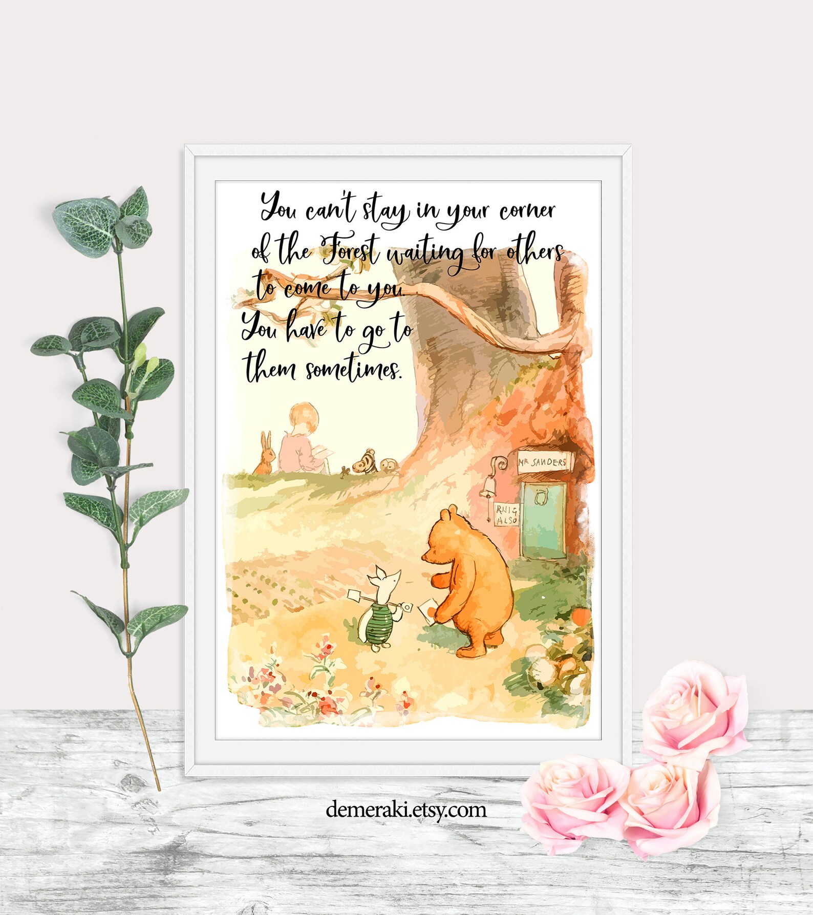 Winnie and Piglet Winnie Pooh Quote Print Nursery Wall Art Etsy