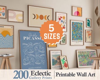 Gallery Eclectic 200 Prints, MEGA BUNDLE, Gallery Wall Set Art, Modern Decor, Colorful Prints, Printable Art Posters, Abstract Wall Art