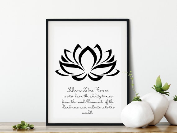 Lotus Flower Art Print, Namaste Wall Studio Meditation Art, Decor, Art, Yoga Etsy Gift, Yoga Wall Buddha Wall Art, Poster, Spiritual Yoga Israel Om Art, 