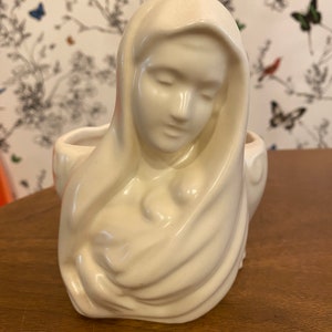 Vintage Madonna and Child planter