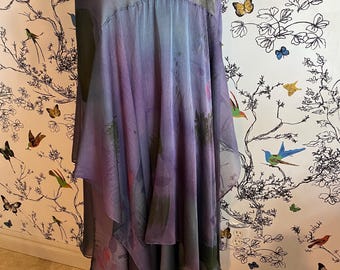 1990s Suzanne Collectable Flowy Silk Skirt
