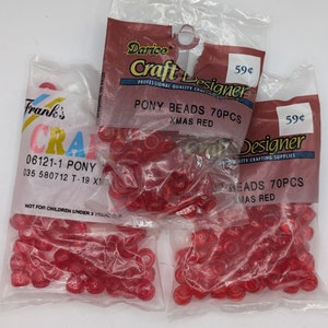 Red beads, white beads
