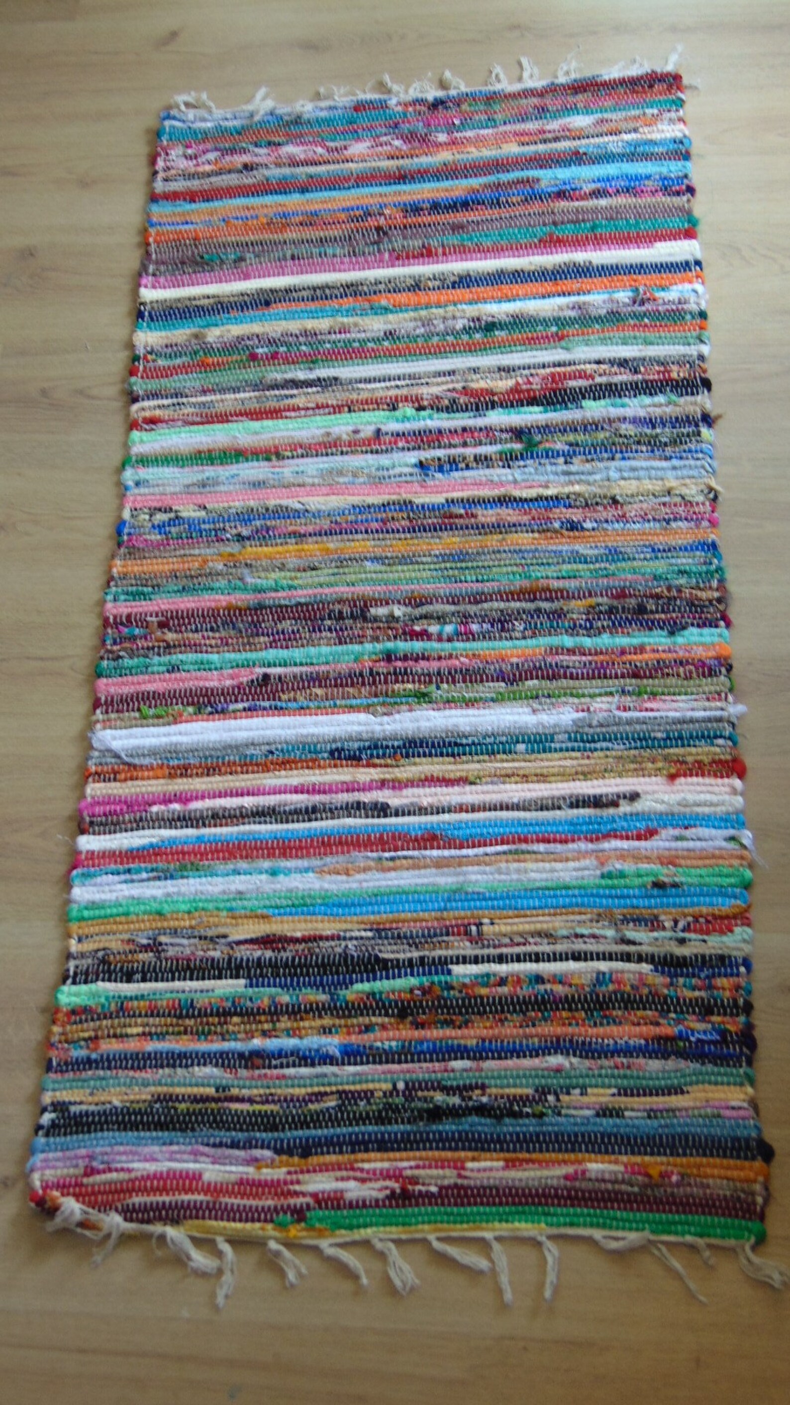 ON SALE Handmade Rag Rug Runner 150x70cm Colorful Cotton Rug Etsy