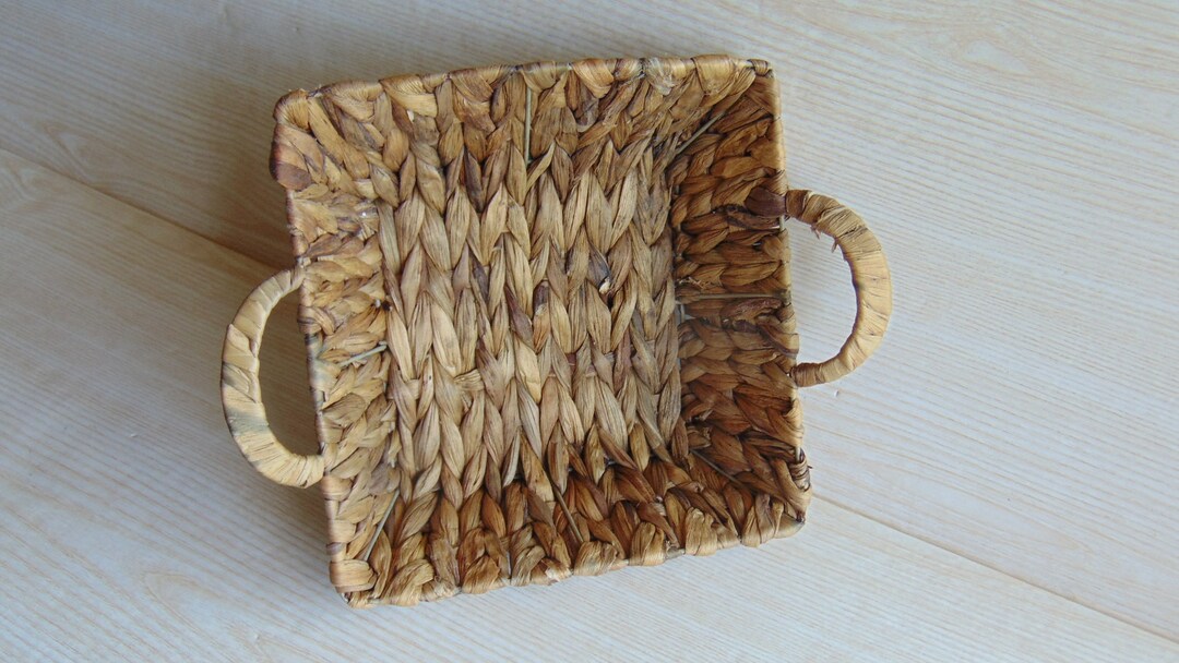 Panier De Vélo Enfant En PVC Tissé - 21 X 16 X 16 Cm, Avec Sangles En Cuir Synthétique, Couleur Rose/violet/marron/blanc