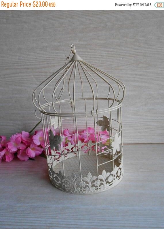 On Sale Vintage Decorative Metal Birdcage Table Decor Shabby Etsy