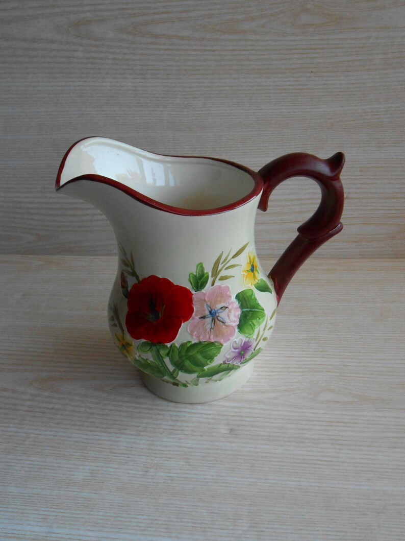 ONSALE Ceramic Jug Water Jug Pitcher Vintage Vase Flower Etsy