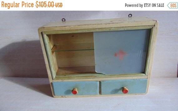 On Sale Vintge Medical Cabinet Vintage Wooden Medicine Etsy