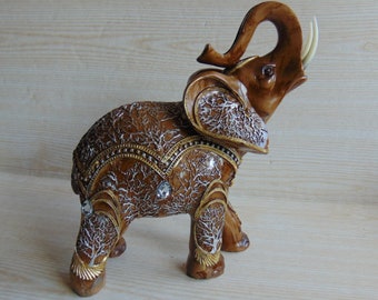 Brown  Vintage Elephant Statue ,Elephant Figurine, Elephant Statue, Elephant Home Decoration, Elephant Sculpture, Elephant Decora