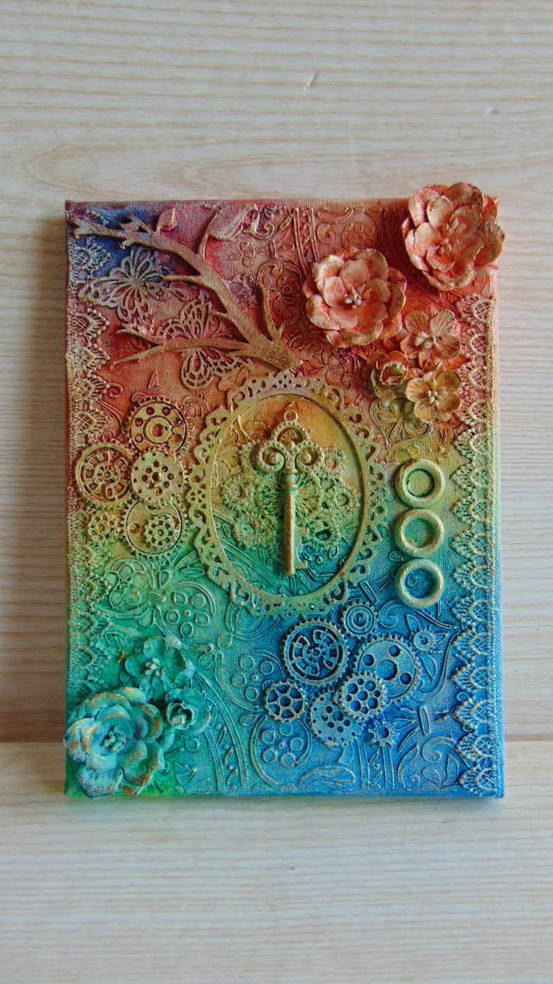 Mixed Media Art Art on Canvas Wall Hanging Original Etsy