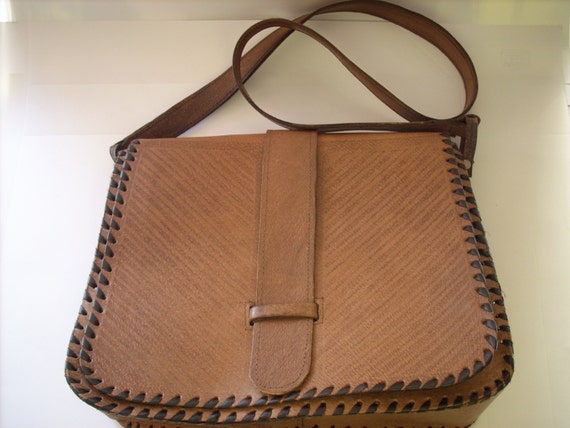 Vintage Leather Handbag,Vintage women genuine lea… - image 1