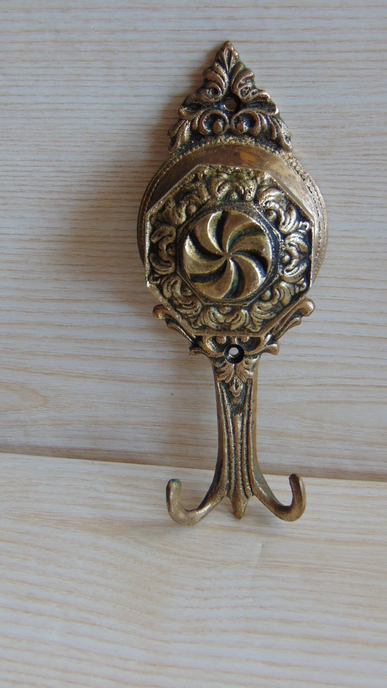 ON SALE Large Vintage Brass Coat Hook vintage Brass Coat Etsy