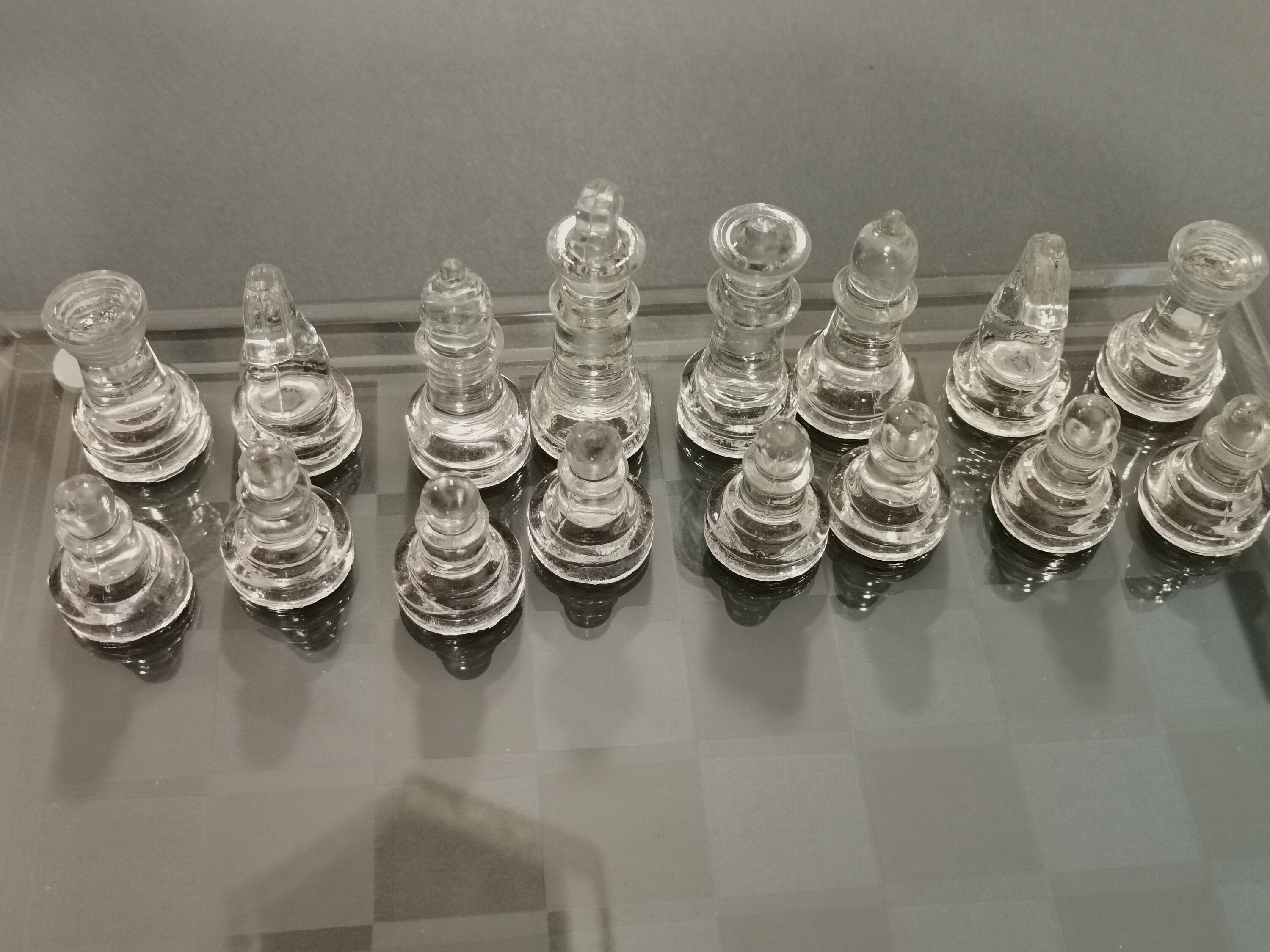 ON SALE Vintage Glass Chess Set With Glass Board Glass Chess Etsy