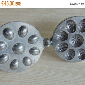 Iron Pan Vintage Mold Cookies Press for biscuits ON SALE Antique cast irons mold,Cookie Pan