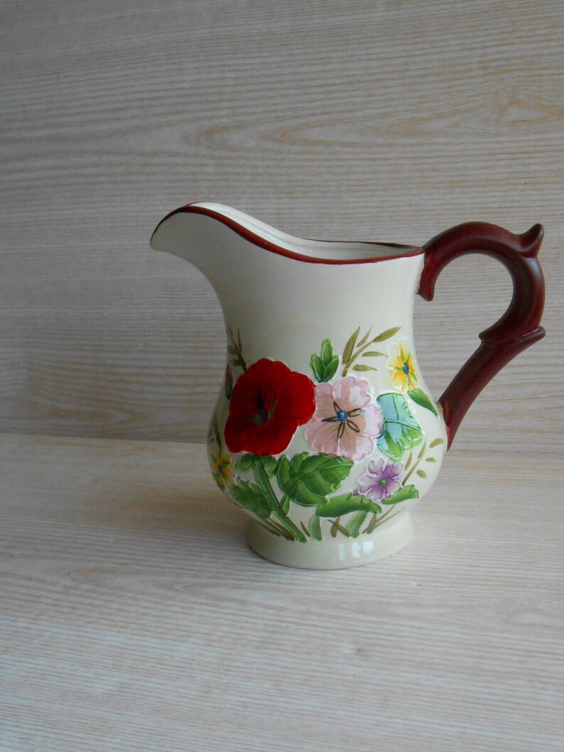 ONSALE Ceramic Jug Water Jug Pitcher Vintage Vase Flower Etsy