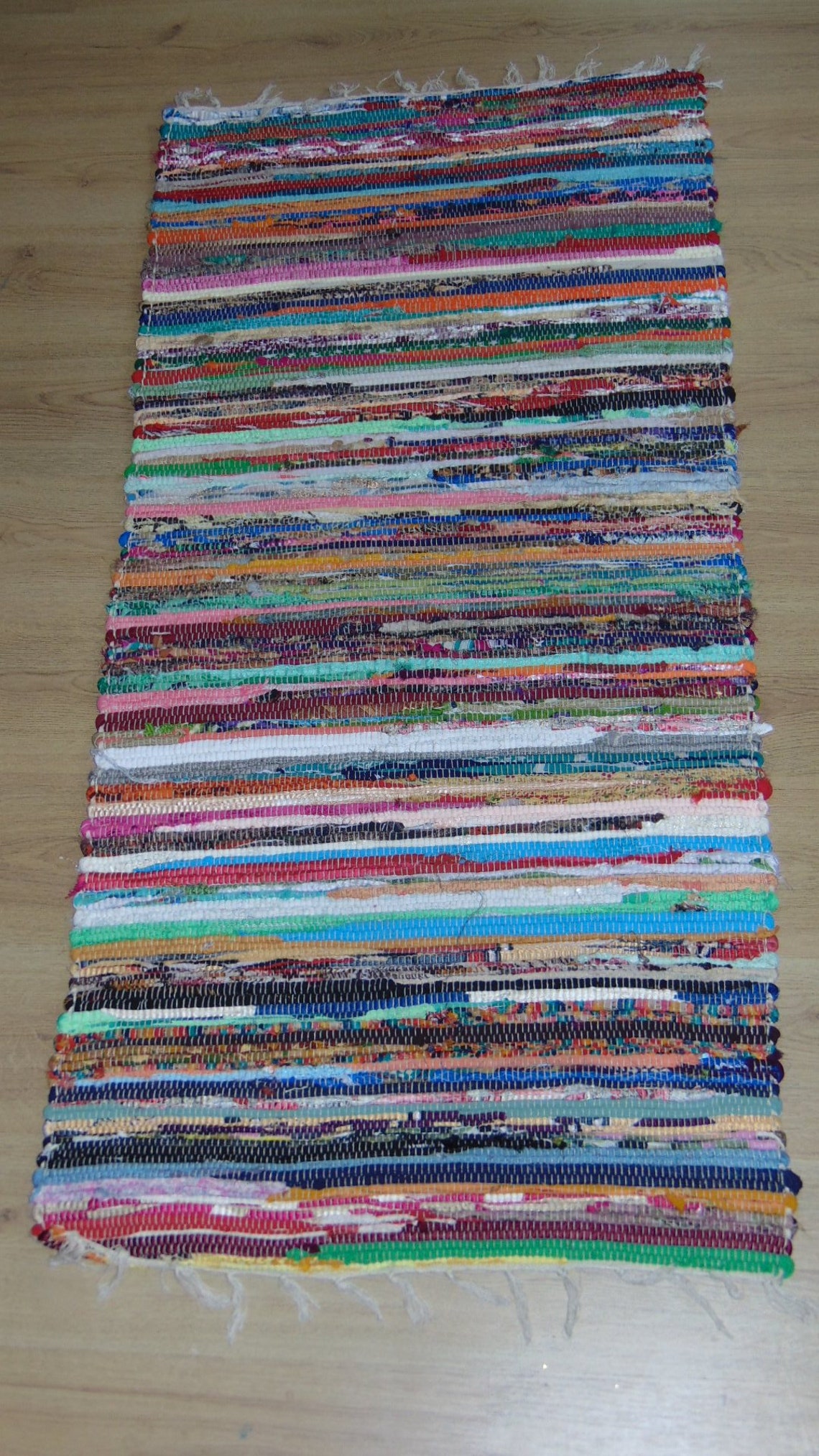 ON SALE Handmade Rag Rug Runner 150x70cm Colorful Cotton Rug Etsy