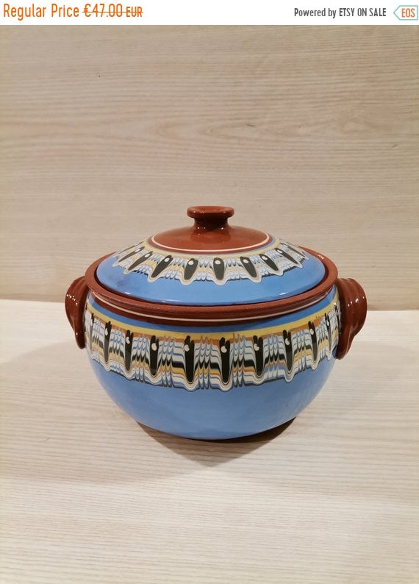 ON SALE Ceramic Pot with lid Clay Pot Cooking Lidded Baking Etsy