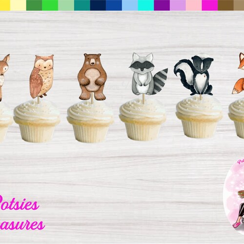 Woodland Cake Toppers INSTANT DIGITAL DOWNLOAD Printable Etsy