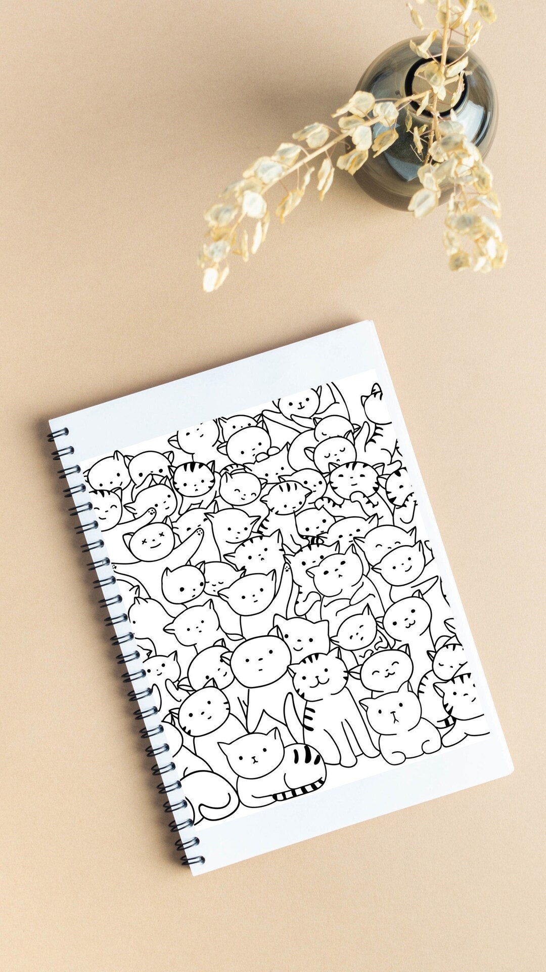 Printable Cats Coloring Page. - Etsy