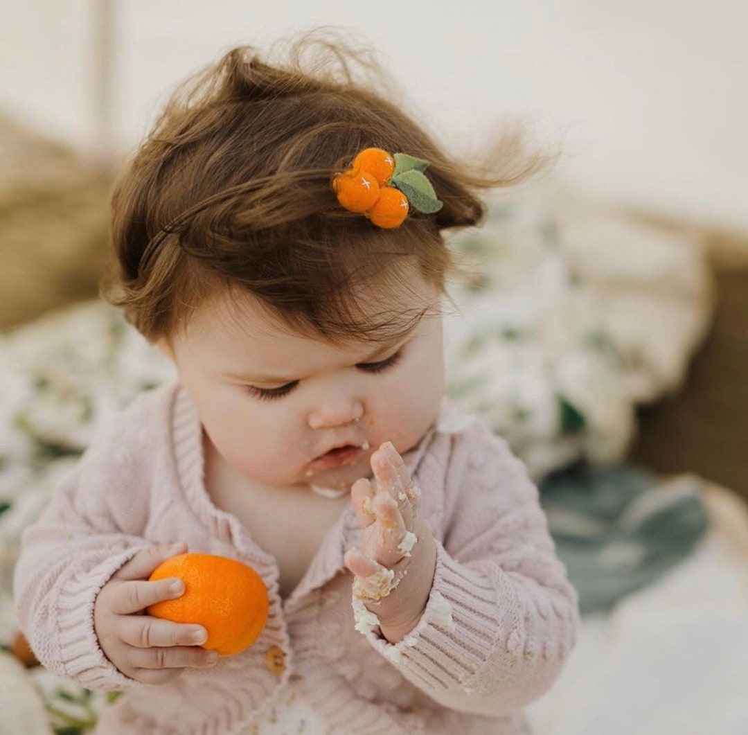 Clementine Headband or Clementine Hair Clip, Oranges Hair Clip or