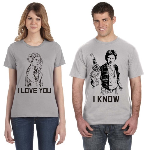 i love you i know star wars disney couple shirts han etsy you shirts