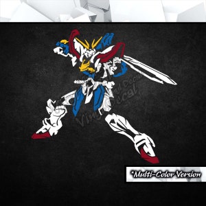 May include: A white, blue, red, and yellow stylized illustration of a robot holding a sword. The robot is in a fighting pose. The text "*Multi-Color Version" is at the bottom of the image.