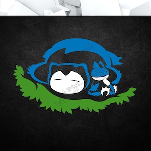 PKM - Vinyl Aufkleber (Animation Anime Videospiel Konsole Auto Fenster Glas Acryl Laptop Tablet PC Computer Tower Gehäuse Multi Color Art Decor)
