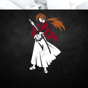 KSN - Samurai Vinyl Decal (Animation Anime Video Game Console Car Window Glass Acrylic Laptop Tablet PC Computer Tower Case Multi Color Art)