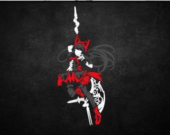 GAT - Vinyl Decal (Animation Anime Video Game Console Car Window Glass Acrylic Laptop Tablet PC Computer Tower Case Multi Color Art Decor)