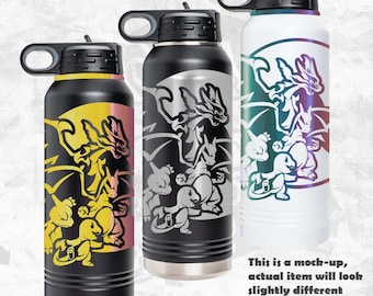 PKM - Stainless Steel Water Bottle (Animation Anime Monster Video Game Reusable Durable Insulated Eco-friendly BPA Lead Free)