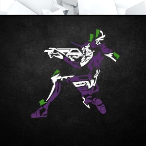 EVA - Calcomanía de vinilo (consola de videojuegos de animación de anime, ventana de automóvil, vidrio acrílico, computadora portátil, tableta, PC, torre, carcasa, decoración artística multicolor)