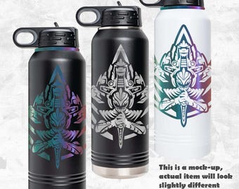 PWR - Stainless Steel Water Bottle (Super Hero Sentai Green Robot Reusable Durable Insulated Eco-friendly BPA Lead Free)