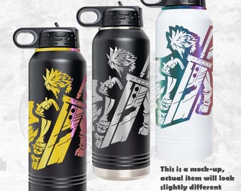 FF - Stainless Steel Water Bottle (Video Game Fantasy JRPG Reusable Durable Insulated Eco-friendly BPA Lead Free)