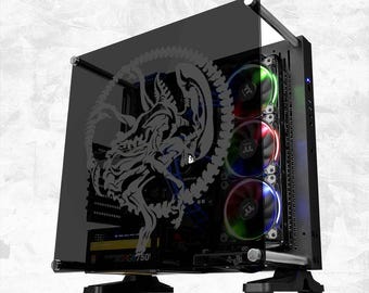 ALN - Vinyl Decal Transfer (Alien Creature Video Game Console Car Window Glass Acrylic Laptop Tablet PC Computer Tower Case Multi Color Art)