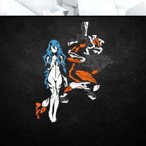 EVA - Calcomanía de vinilo (Animación Anime Videojuego Consola Coche Ventana Vidrio Acrílico Laptop Tablet PC Computadora Torre Caja Multi Color Art Decor)