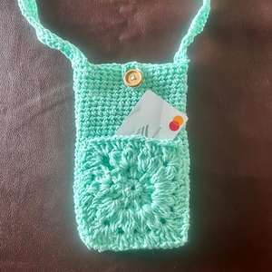 Crochet Mint Green Purse Bag