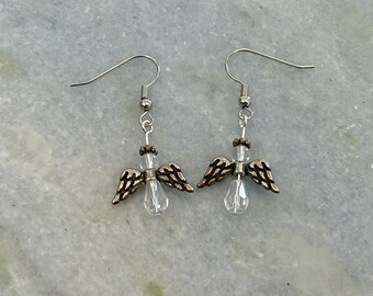 Angel Earrings Glass and Metal
