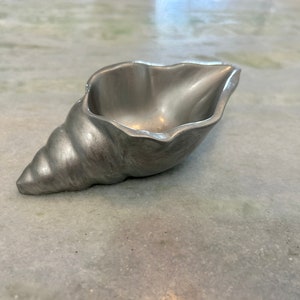 Silver Conch Shell Jewelry Tray Ring Dish